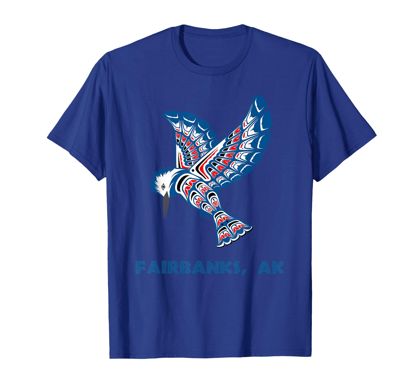Fairbanks Alaska Kingfisher Native American Indian Bird Art T-Shirt