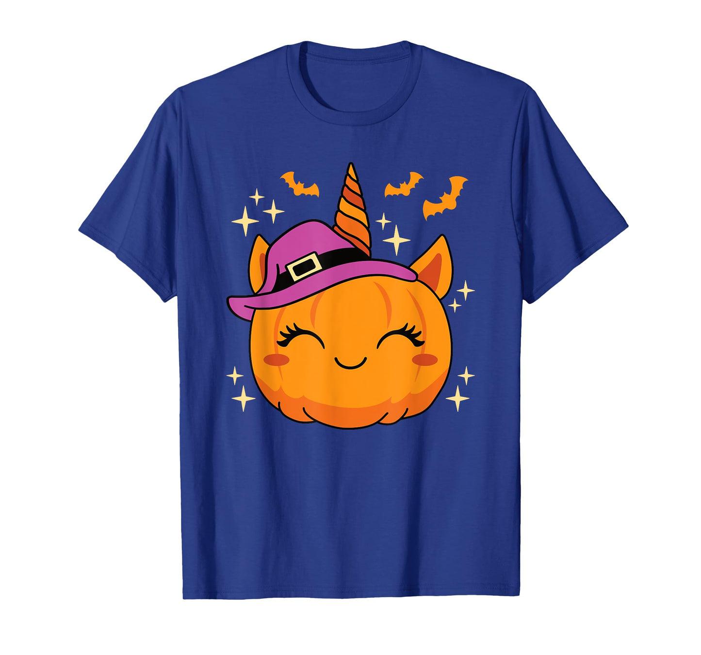 Cute Halloween Unicorn Pumpkin Women Girls Kids T-Shirt