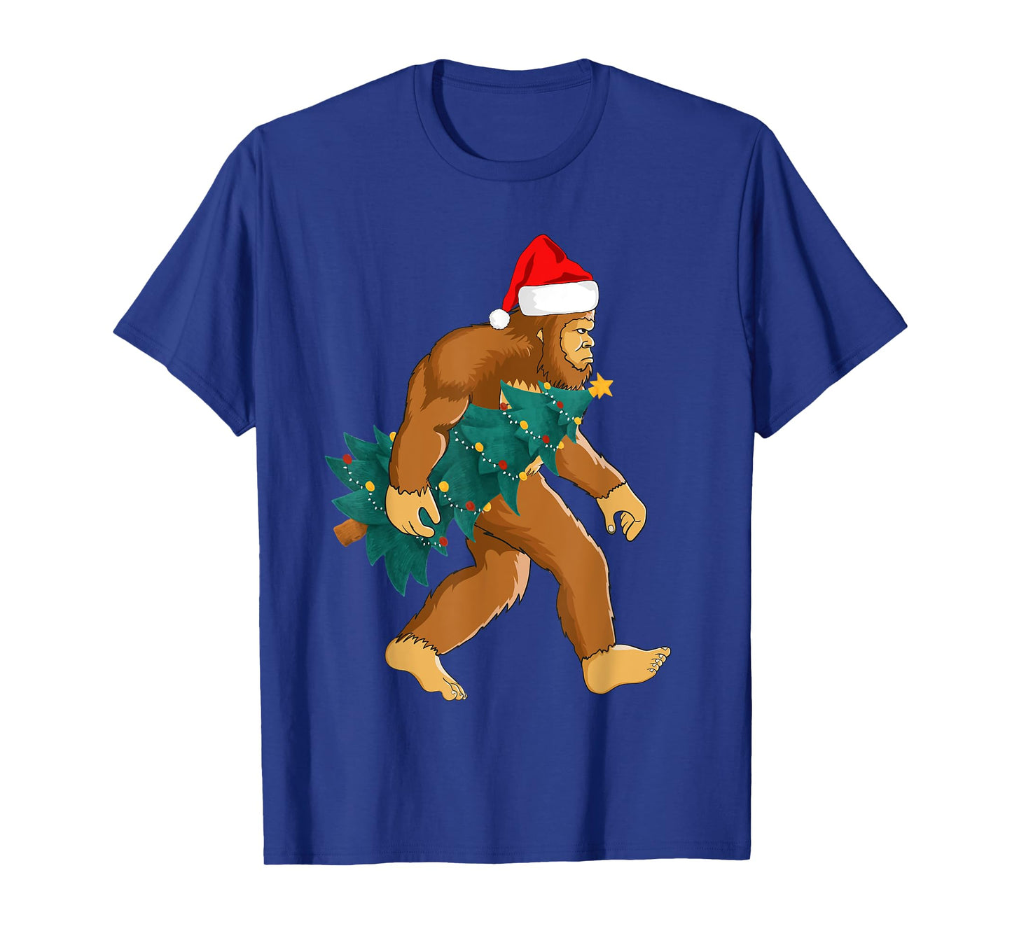 Funny Bigfoot Design, Sasquatch Hiking Trip Christmas Tree T-Shirt