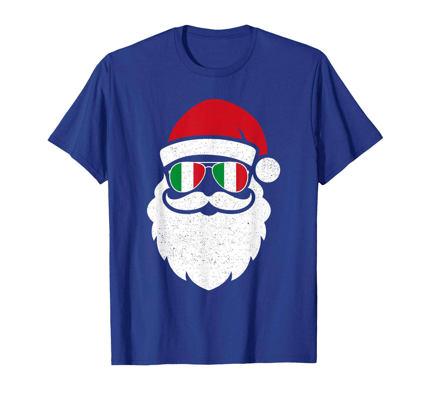 Funny Santa In Italy Flag Glasses Christmas Pajama Fun Xmas T-Shirt
