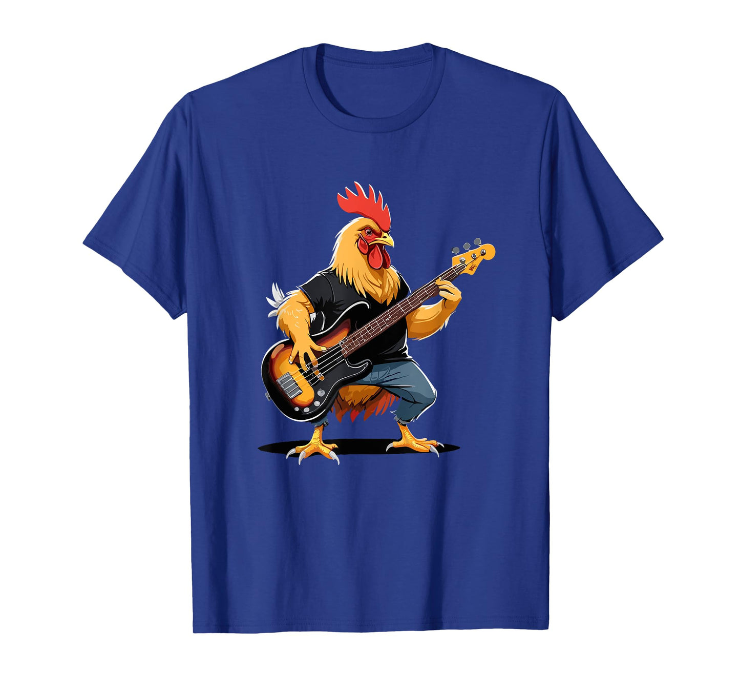 Chicken playing Bass Guitar, Chicken Guitarist T-Shirt