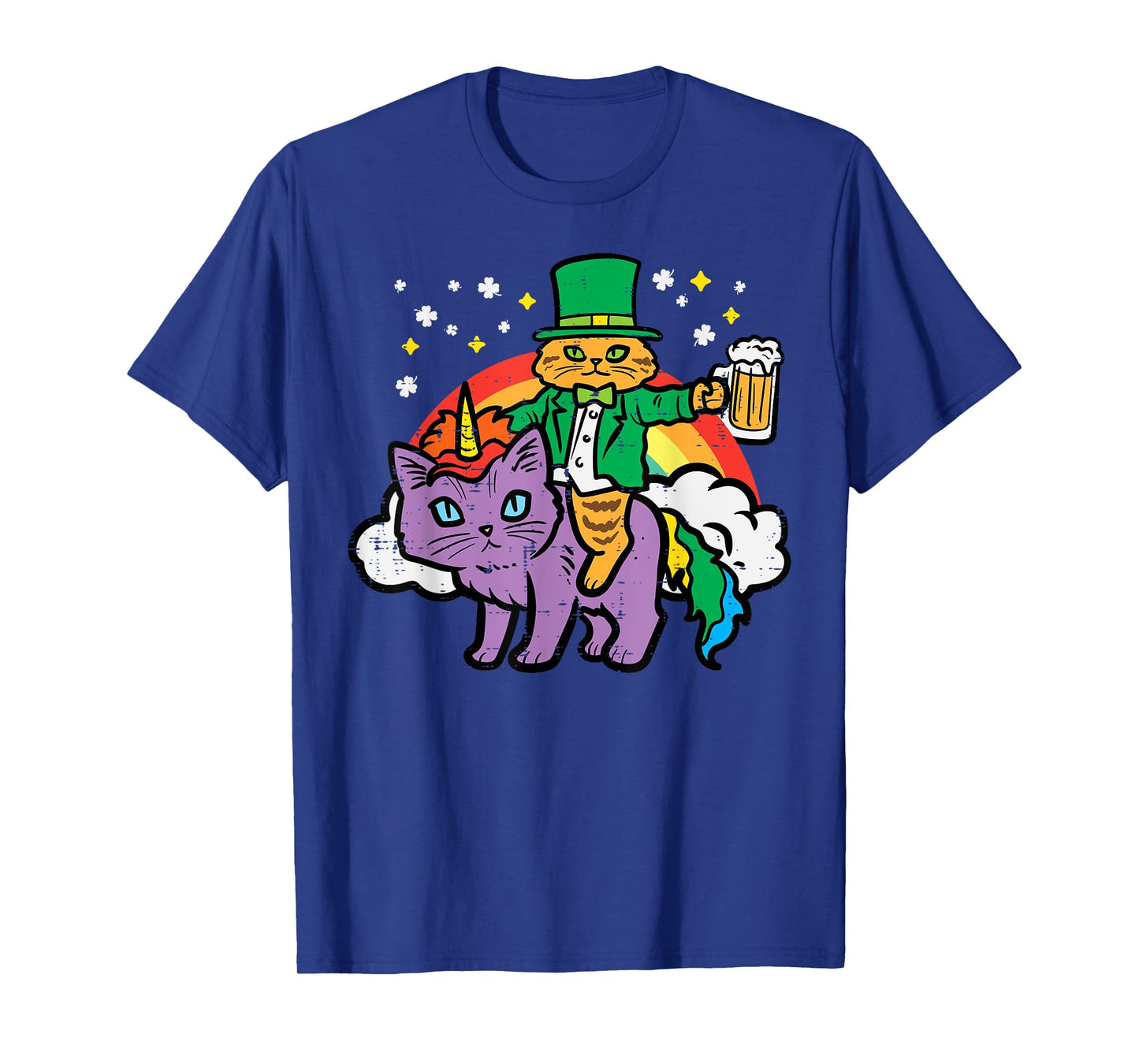 St Patricks Day Cat Leprechaun Unicorn Saint Pattys Women T-Shirt