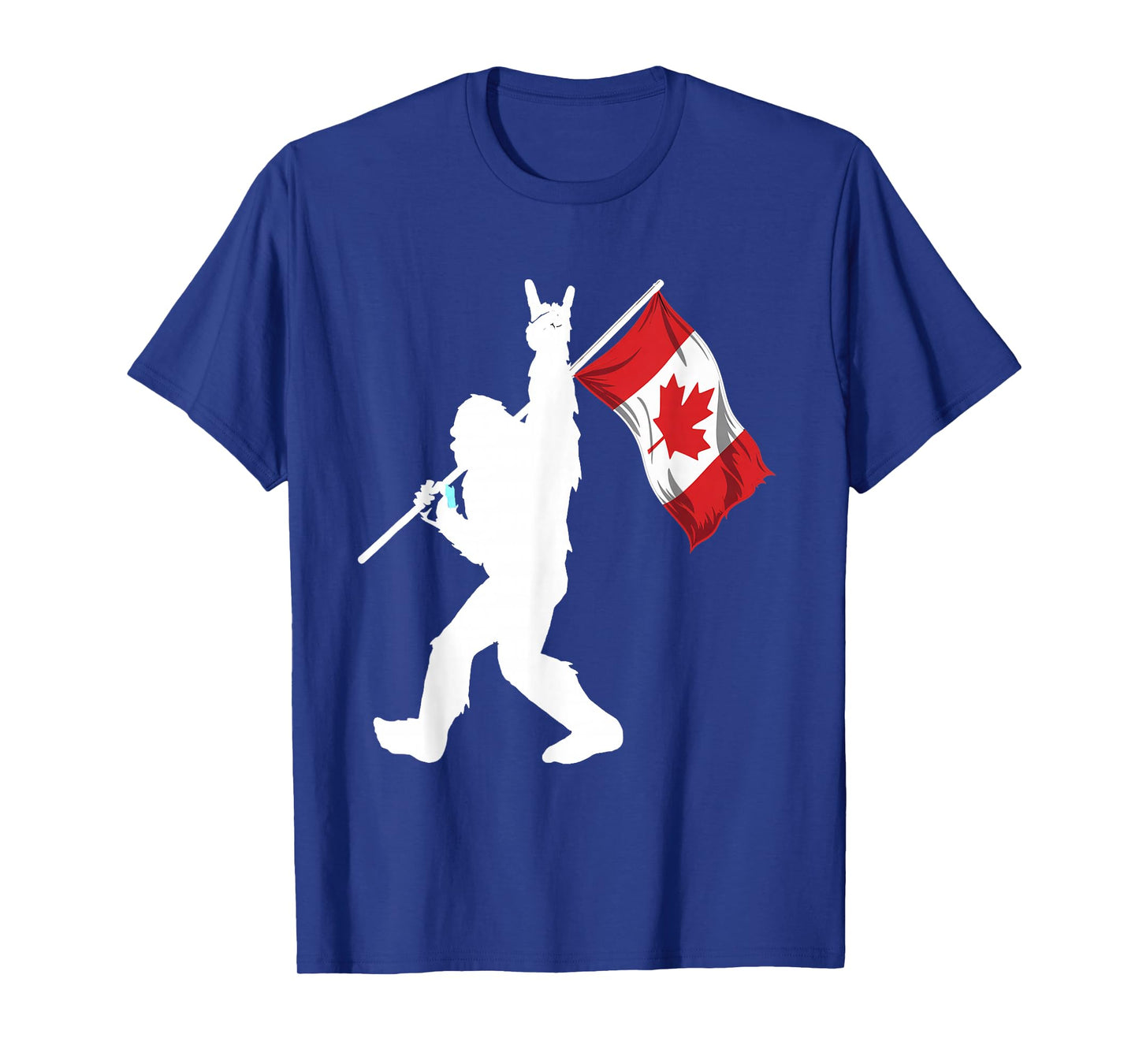 Vintage Canadian Flag BigFoot Rock'N Roll Funny Canada Day T-Shirt