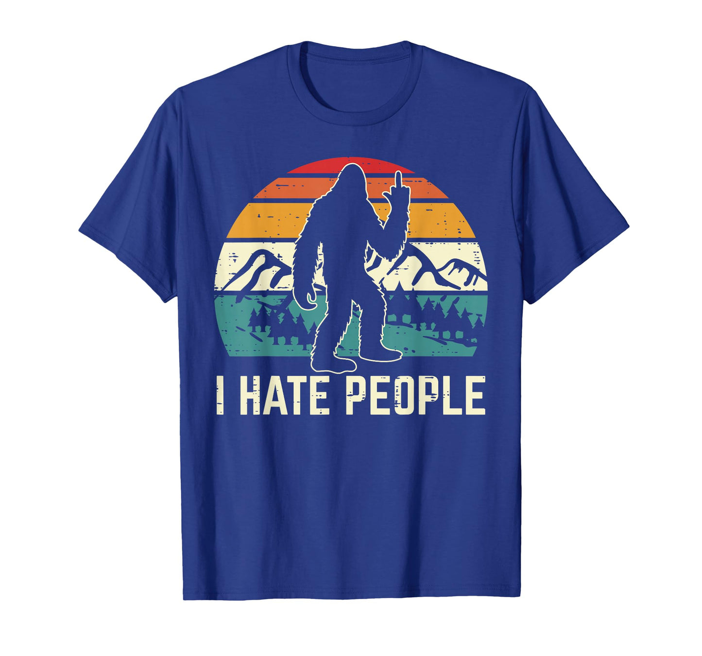 Bigfoot Sasquatch I Hate People Middle Finger Men Women T-Shirt
