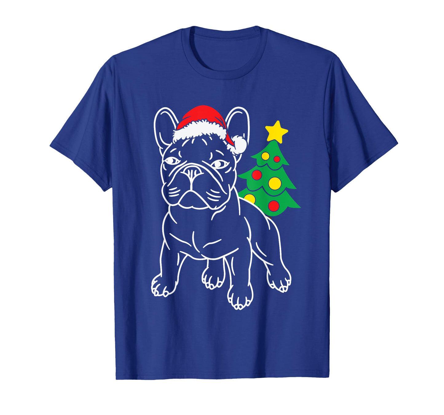 Funny French Bulldog Dog Puppy Christmas Tree Xmas Pajama Men Women Kids T-Shirt
