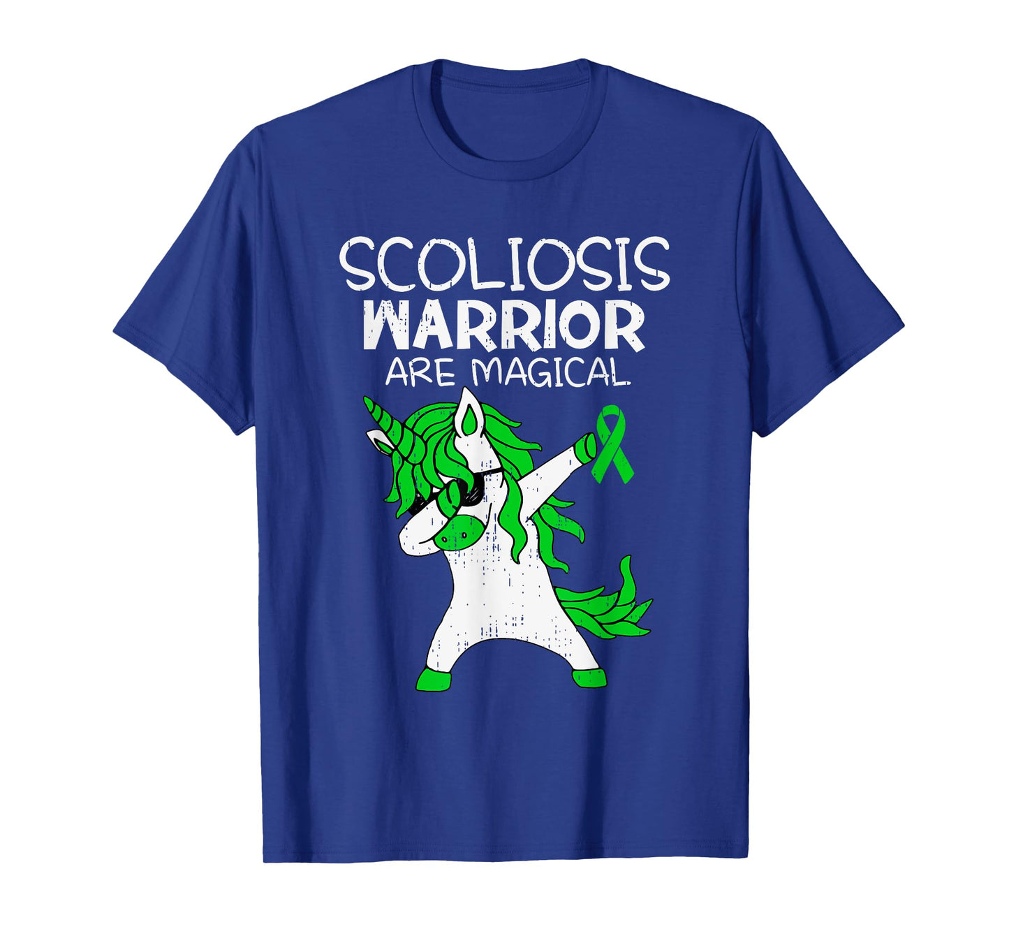 Unicorn Scoliosis Awareness Green Ribbon Spinal Health T-Shirt