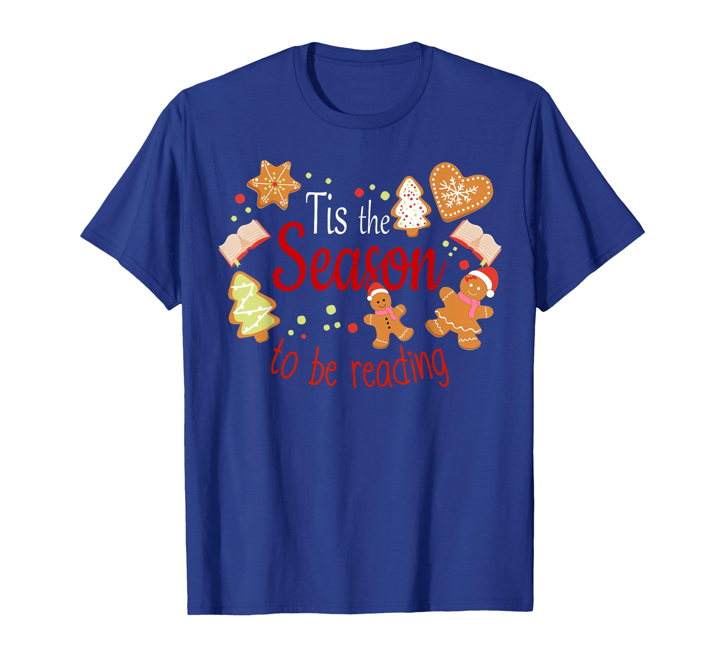 School Teacher Xmas Book Lover Librarian Christmas Gingerbread Librarian Book Lover Retro Teacher T-Shirt