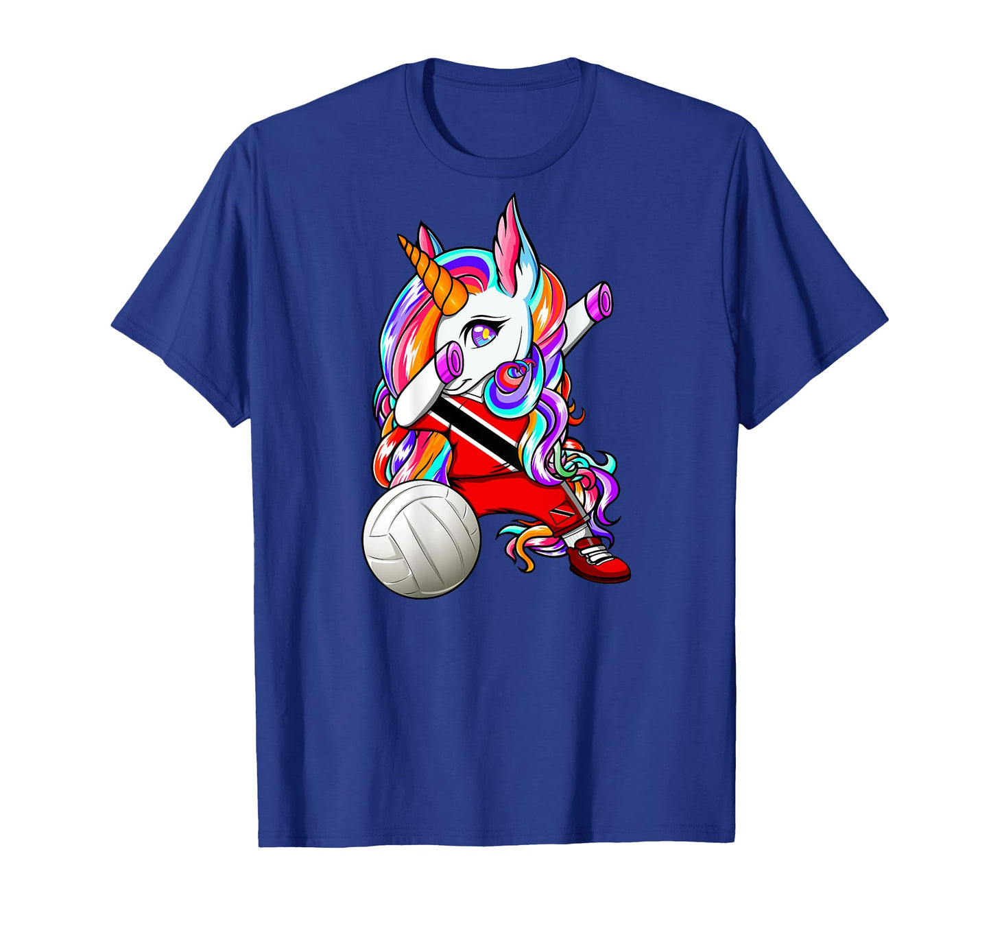 Dabbing Unicorn Trinidad and Tobago Volleyball Fans Jersey T-Shirt