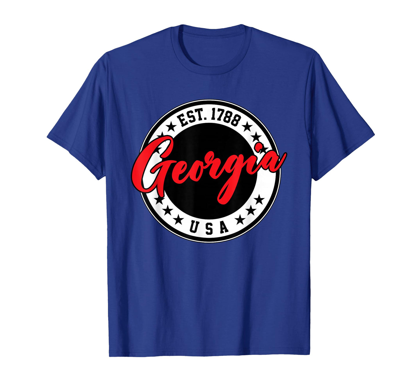 Georgia USA Script Circle Red Text T-Shirt