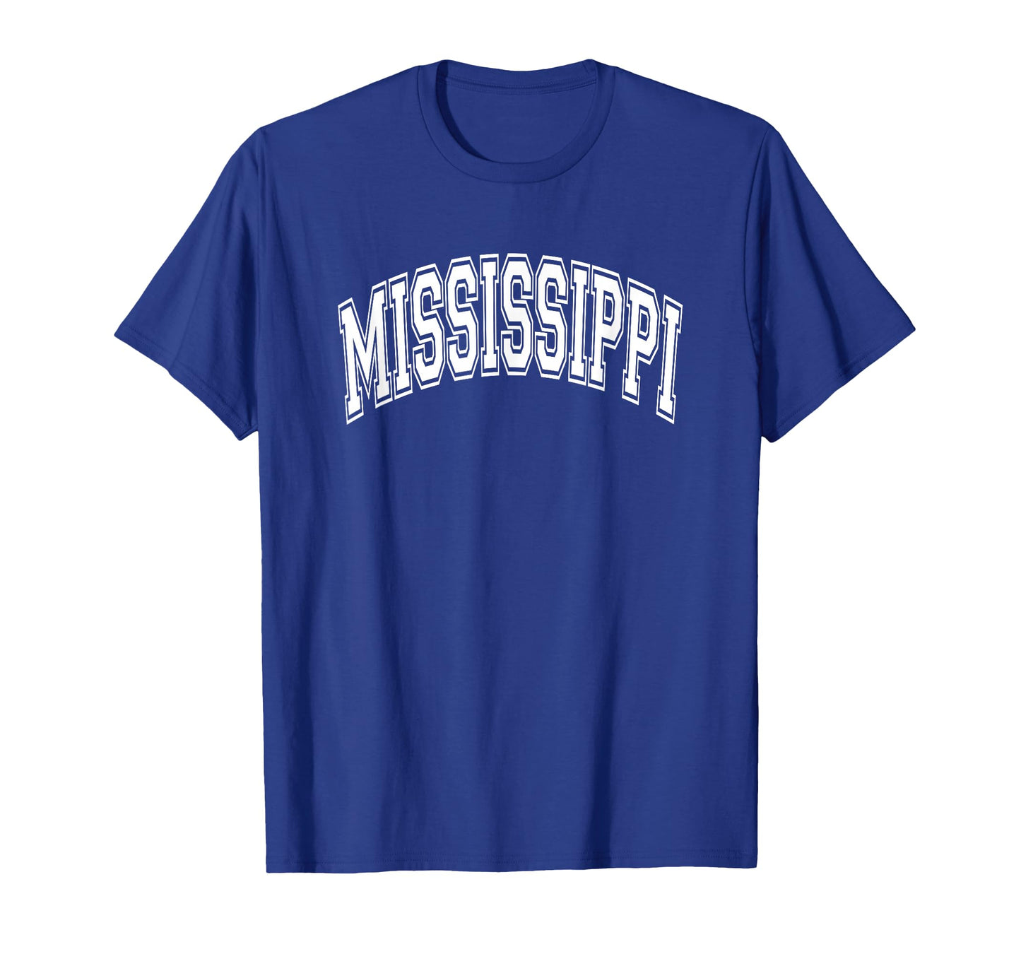 Mississippi Arched Style White Text T-Shirt