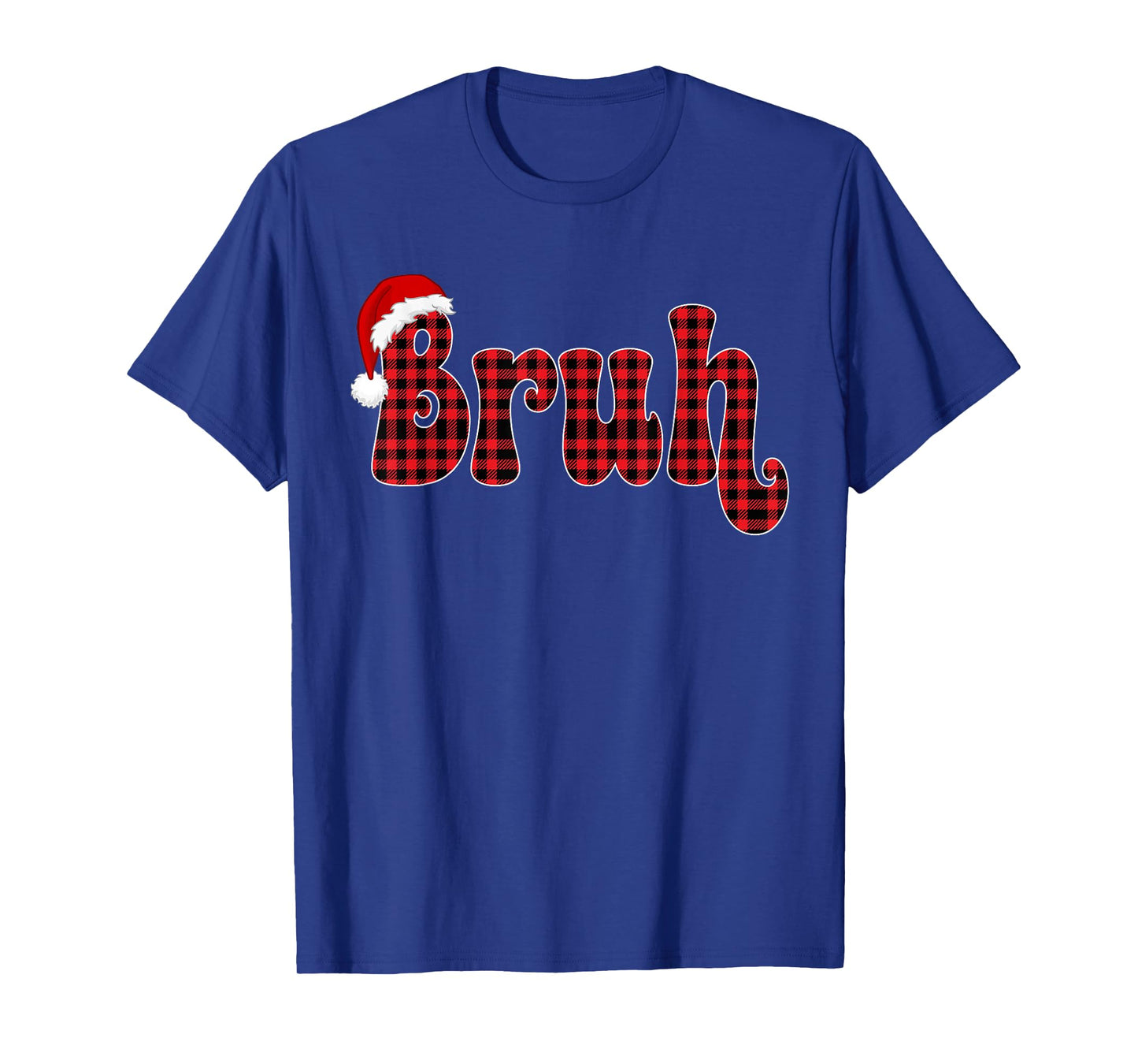 Bruh Funny Christmas Plaid Teens Boys Kids Xmas Pajamas T-Shirt