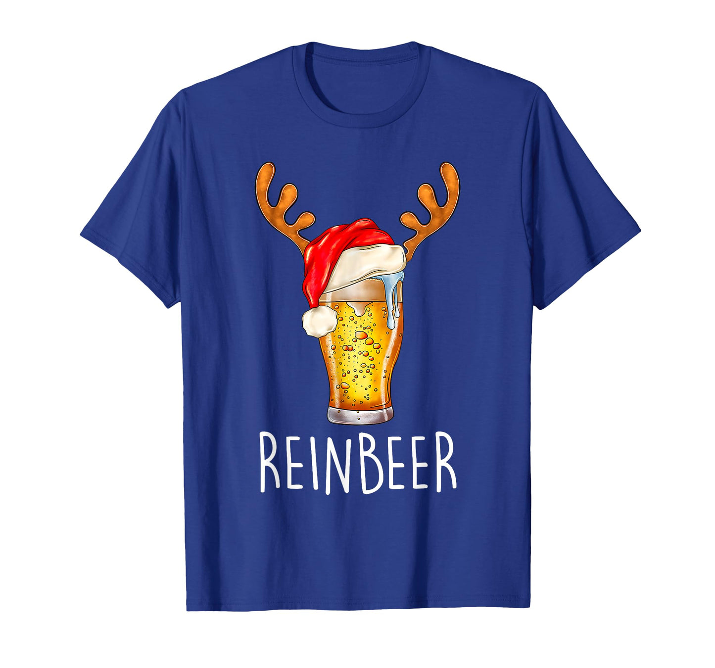 Wi-nedeer Reinbe-er Santa Hat Rei-ndeer Couple Xmas Matching T-Shirt
