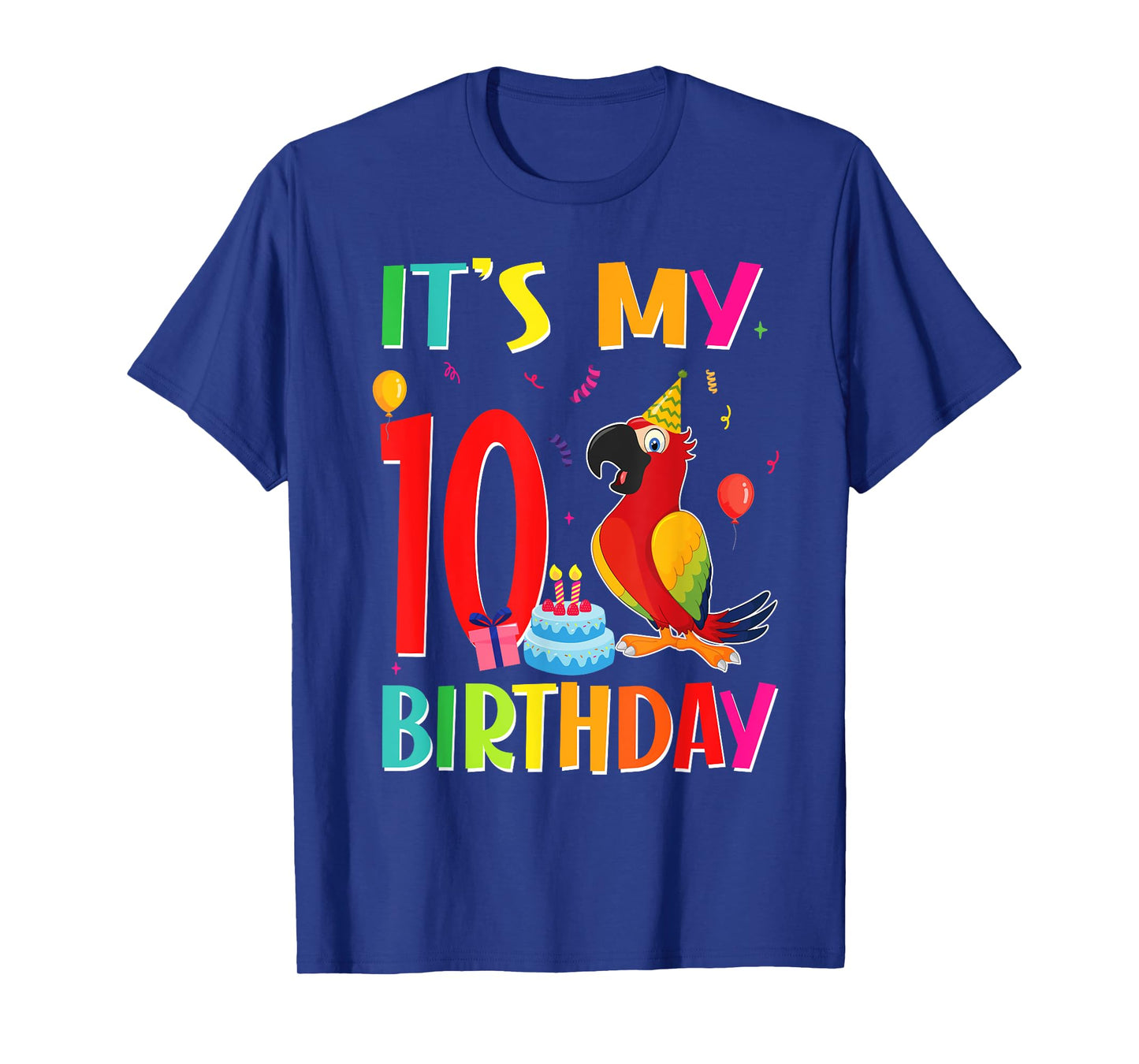 Its My 10th Birthday Parrot Bird Lover 10 Years Old T-Shirt