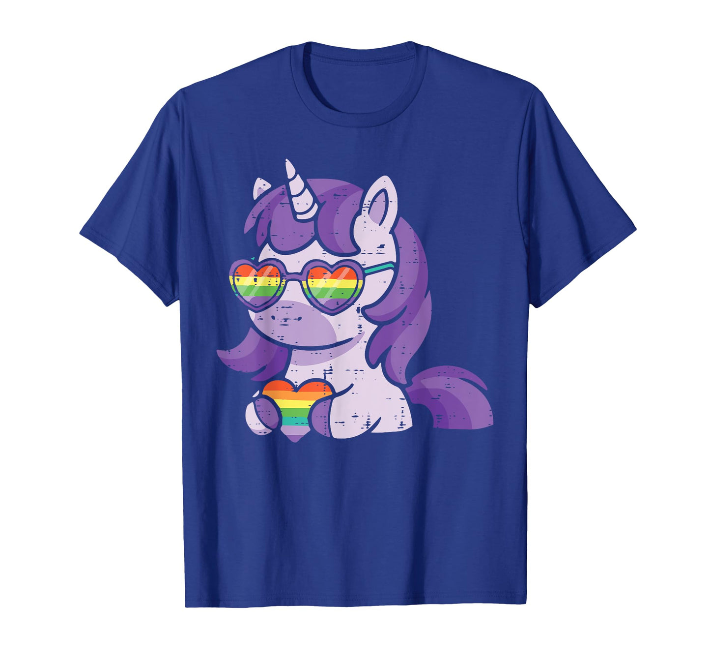 Gay Pride Month Unicorn Heart LGBTQ Ally Rainbow Women Girls T-Shirt