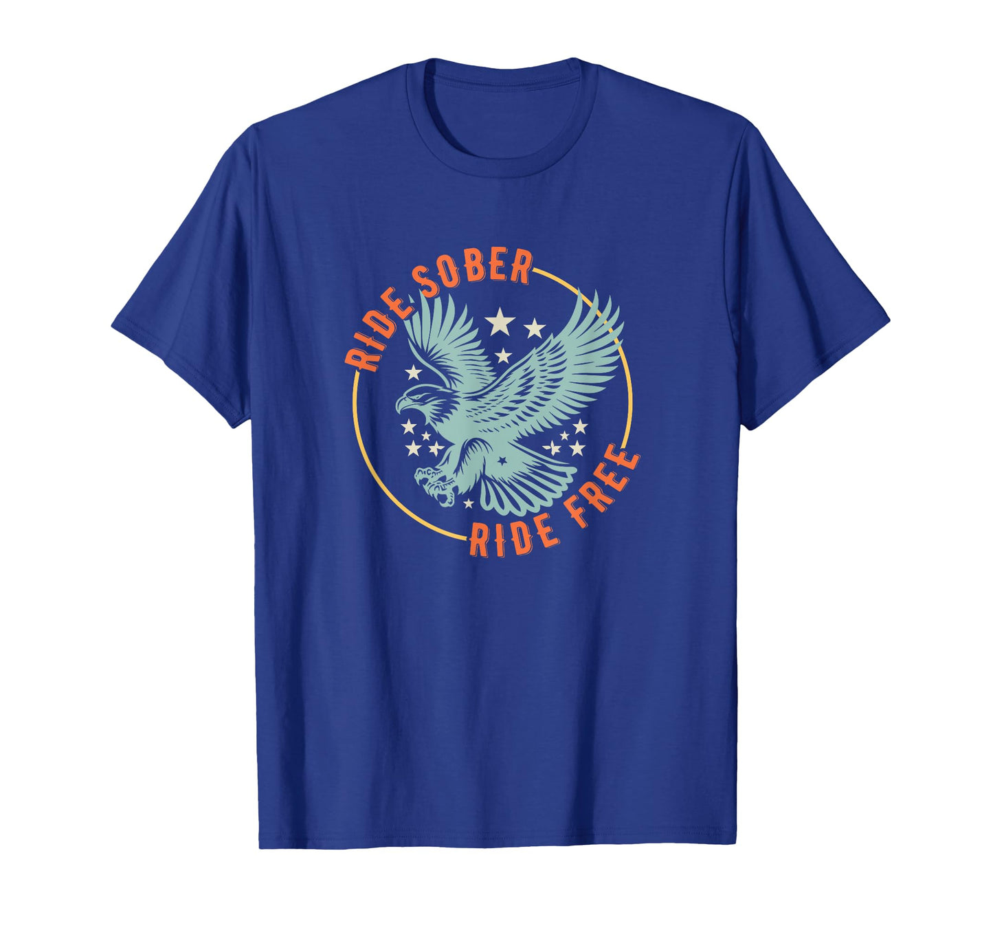 Ride Sober Ride Free AA American Military Eagle Motorcycle T-Shirt