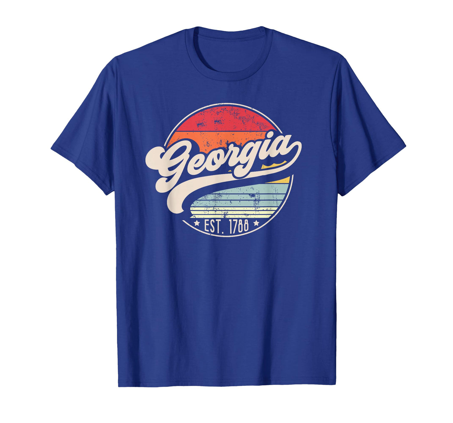 Retro Georgia Home State GA Cool 70s Style Sunset T-Shirt