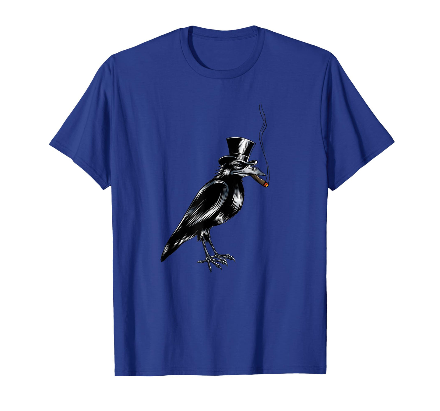 Black Crow Bird Top Hat Smoking Cigar Artwork T-Shirt