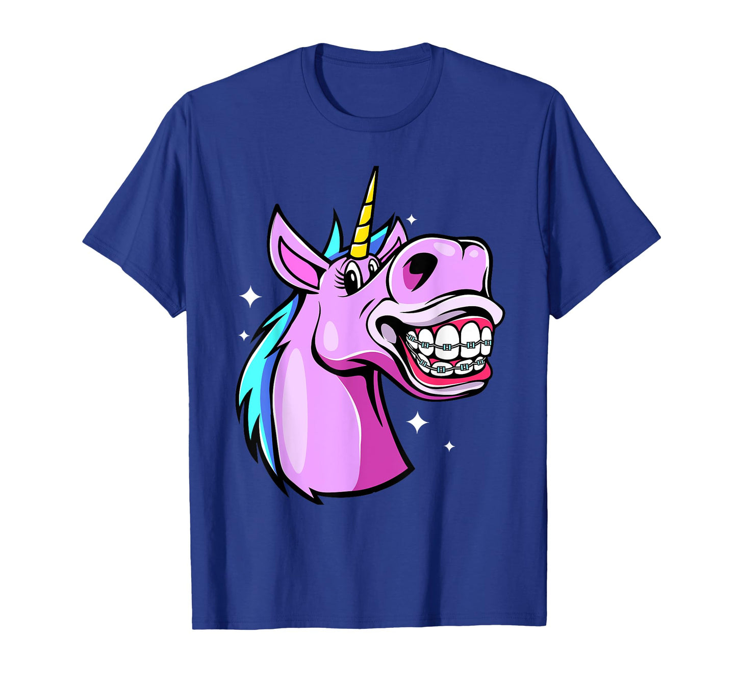 Unicorn With Braces For Girls Funny Orthodontist Dentist T-Shirt