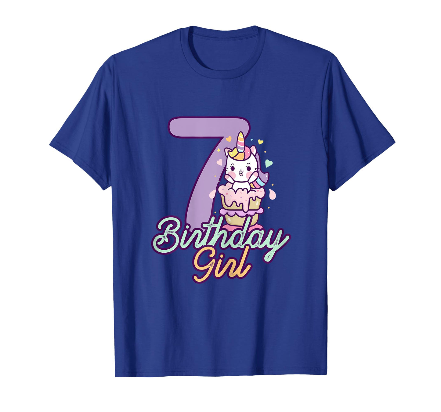 7 Years Old Birthday Girl Gifts Unicorn 7th Birthday T-Shirt