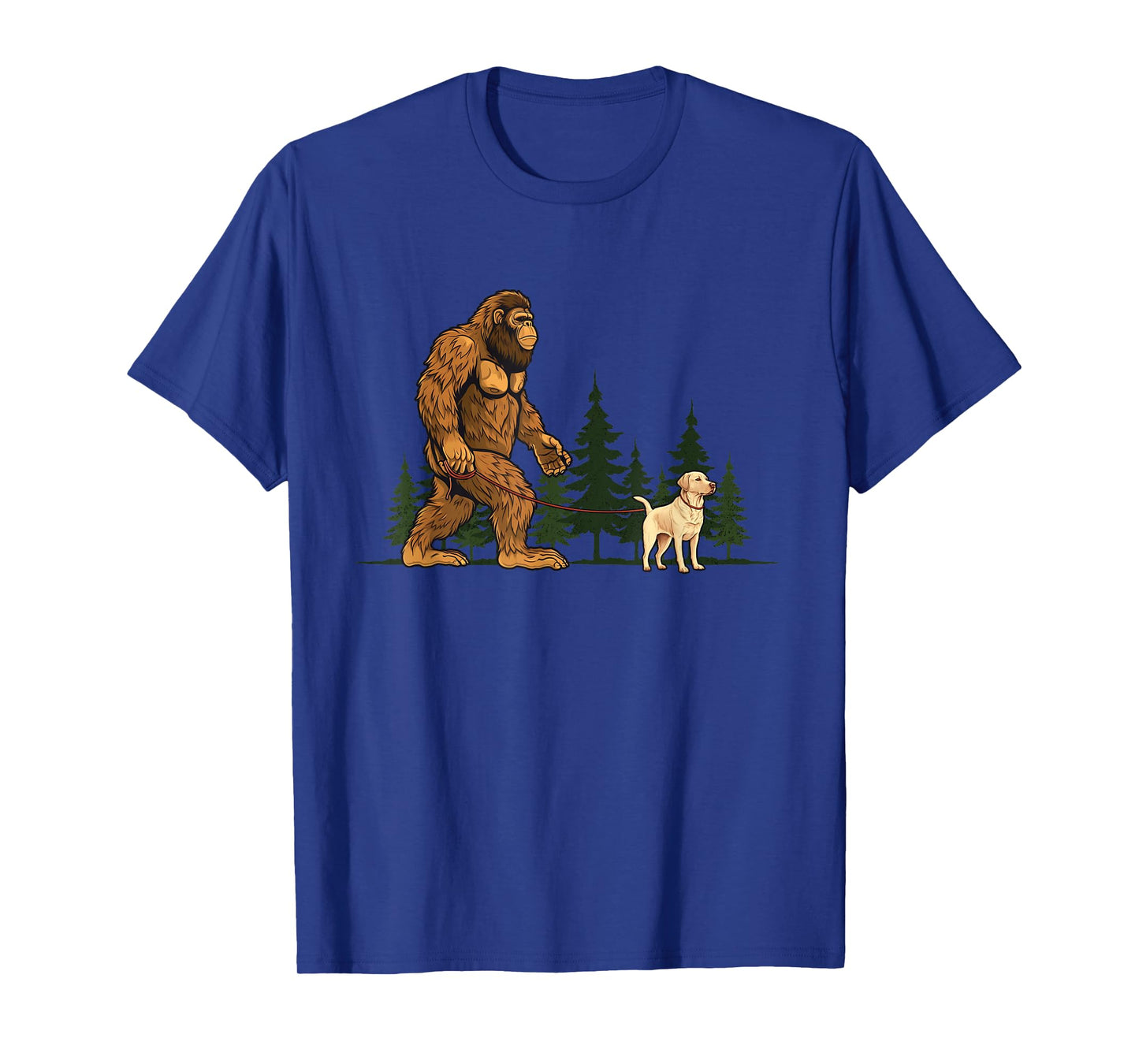 Funny Labrador Retriever Bigfoot Dog Walking Dog Mom Dad Kid T-Shirt