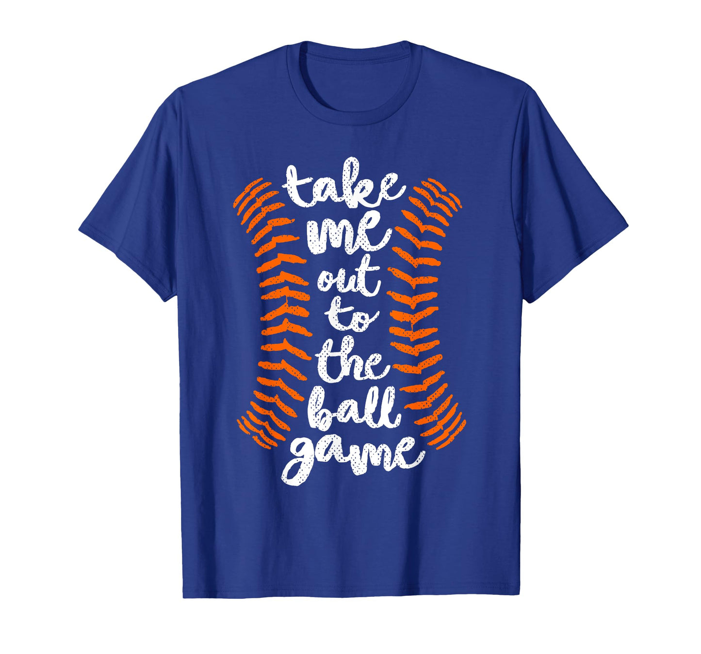 Take Me Out Ball Game Baseball Song Orange Black Blue T-Shirt
