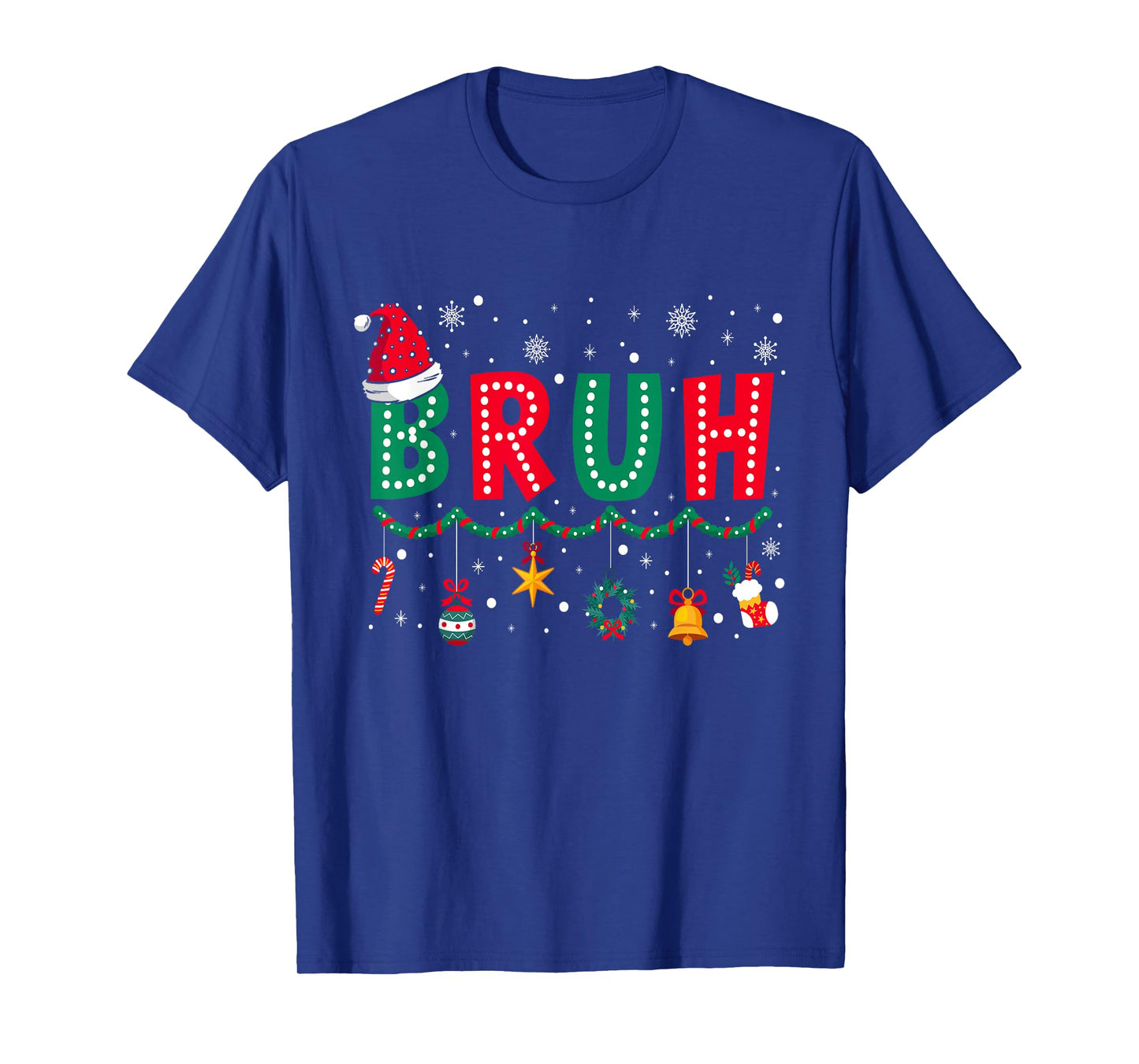 Bruh Christmas Funny Slang Meme Xmas Pajamas Boys Teens Men T-Shirt