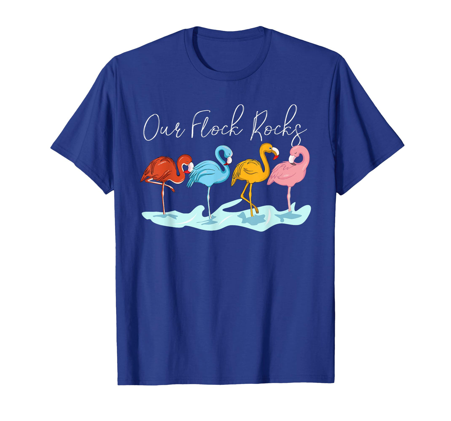 Our Flock Rocks Flamingos Lover Family Vacation Group T-Shirt
