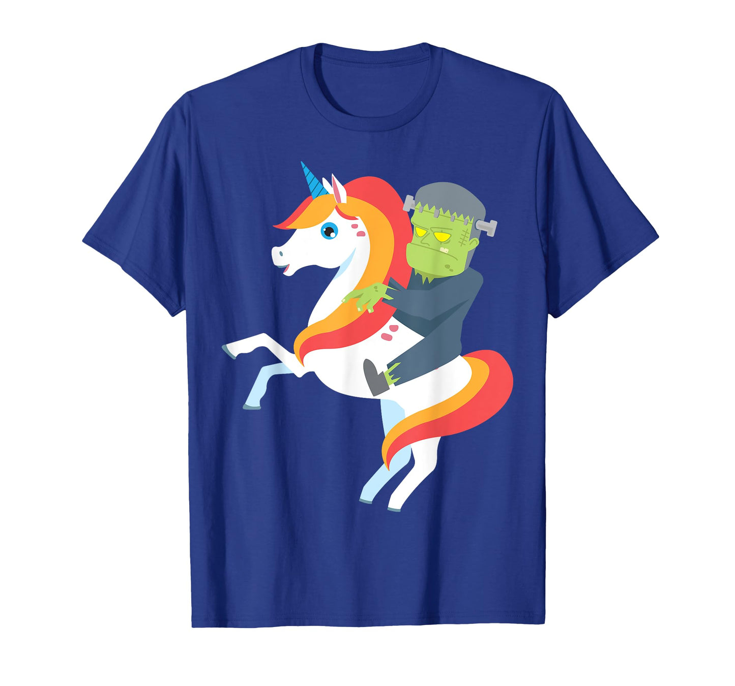 Frankenstein Riding Unicorn Cute Monster Halloween Costume T-Shirt