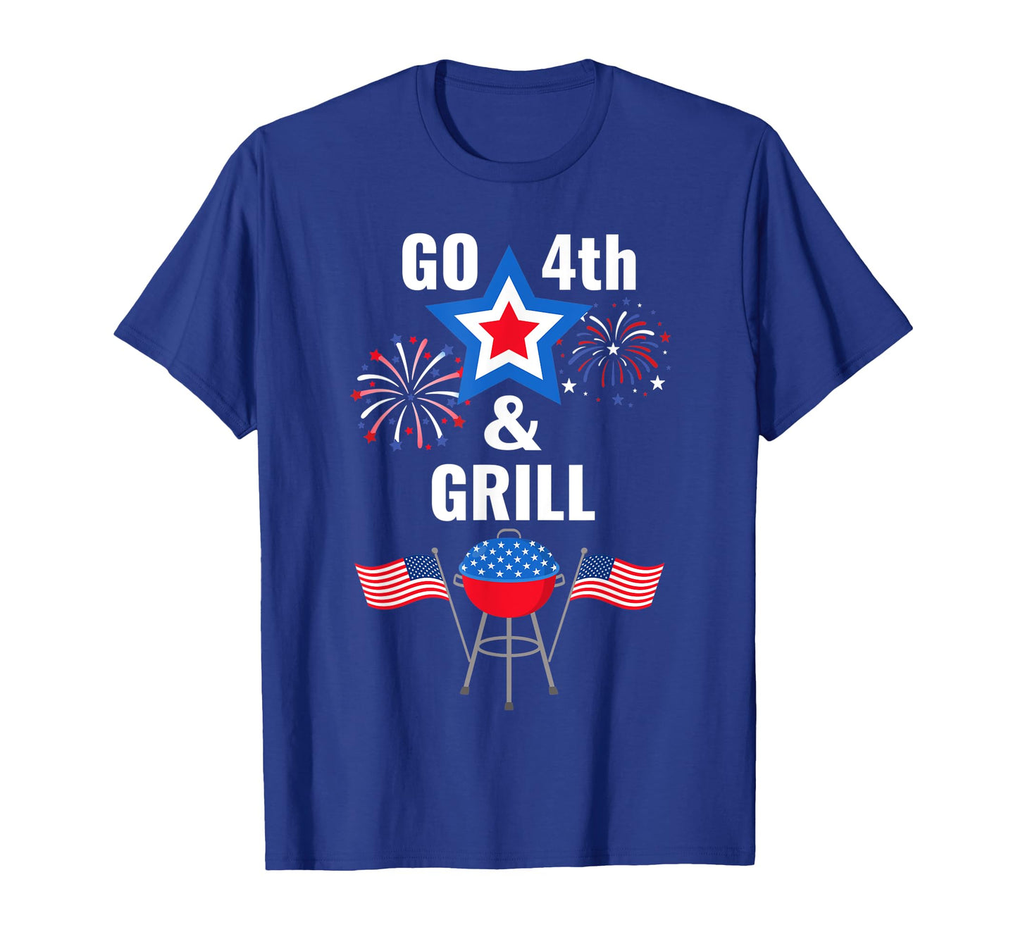 Funny Fourth of July Go 4th And Grill Smoking Grilling BBQ T-Shirt