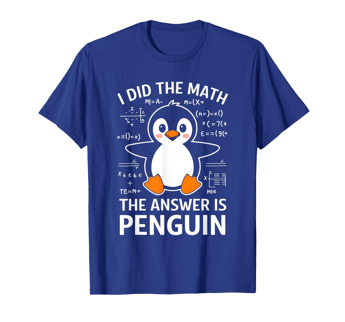 Cute Penguin With Math Design T-Shirt