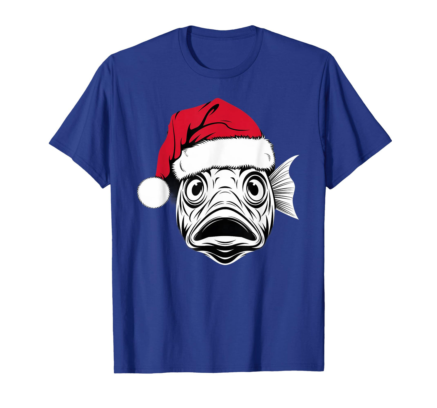 Funny Santa Fish on Marry Christmas Fish T-Shirt