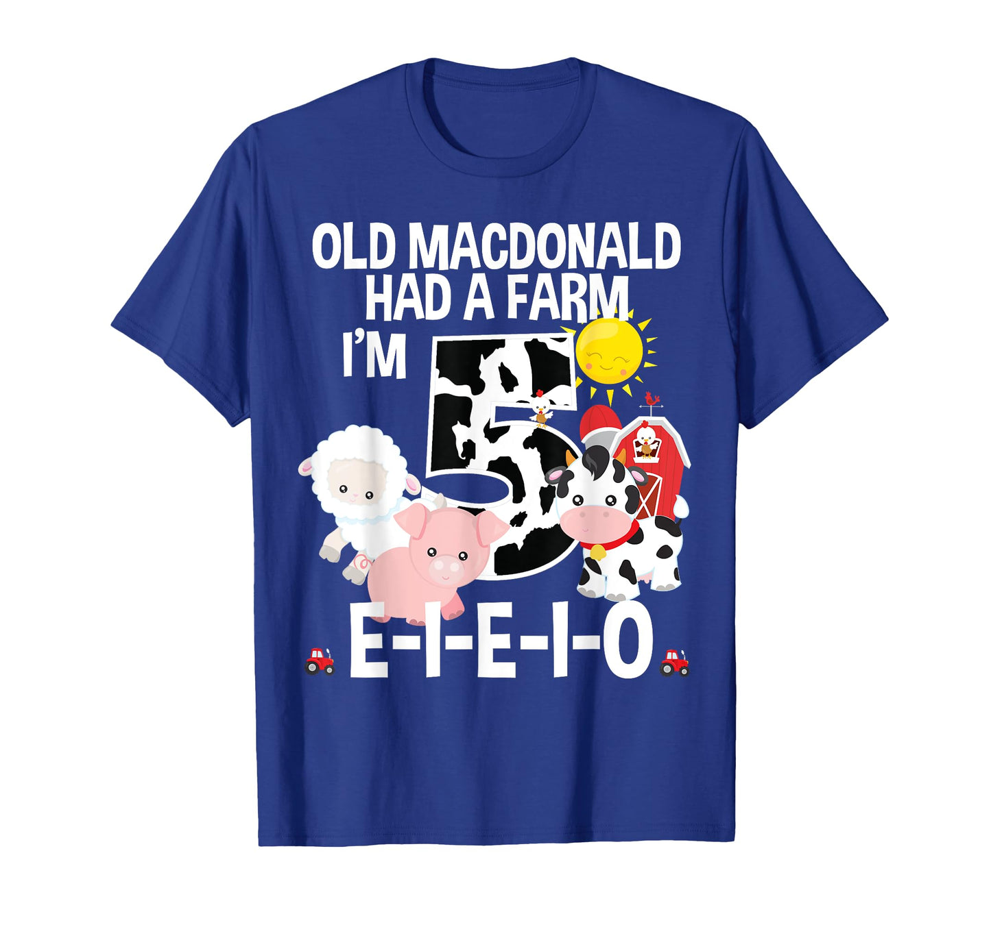 Toddler Kids Old MacDonald 5th Birthday Party Nursery Song T-Shirt