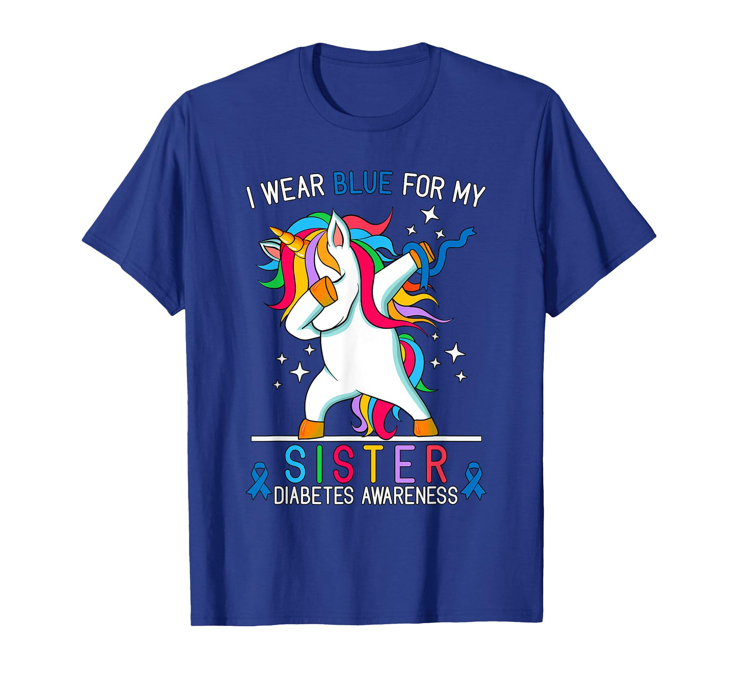 I Wear Blue For My Sister Type One Diabetes Awareness Kids T-Shirt