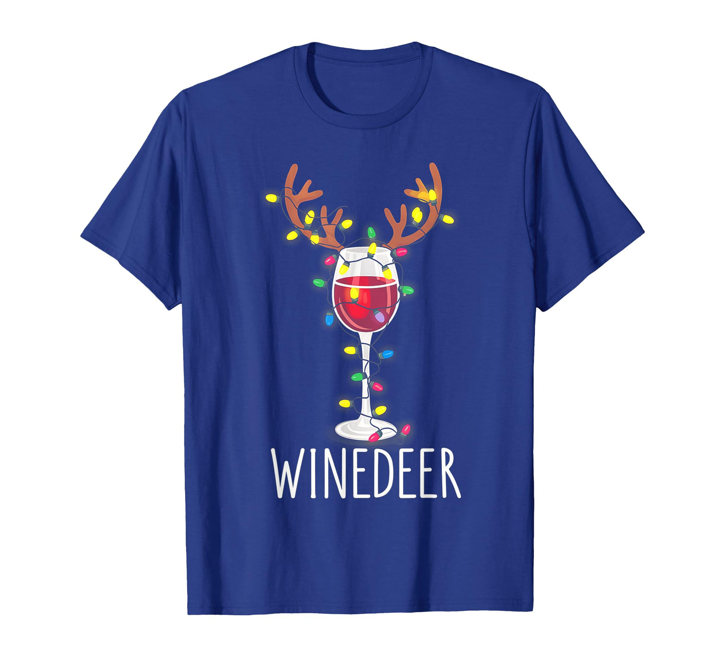Winedeer Reinbeer Santa Hat Reindeer Couple Xmas Matching T-Shirt