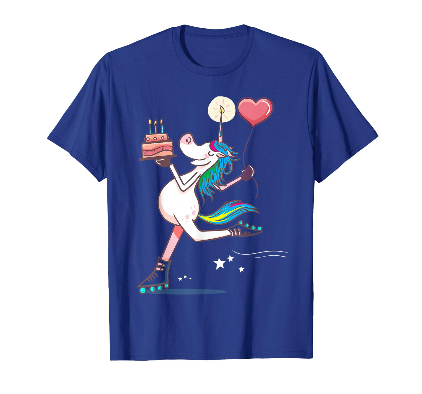 Funny Unicorn Skating Birthday Rainbow Magical Girl Gifts T-Shirt
