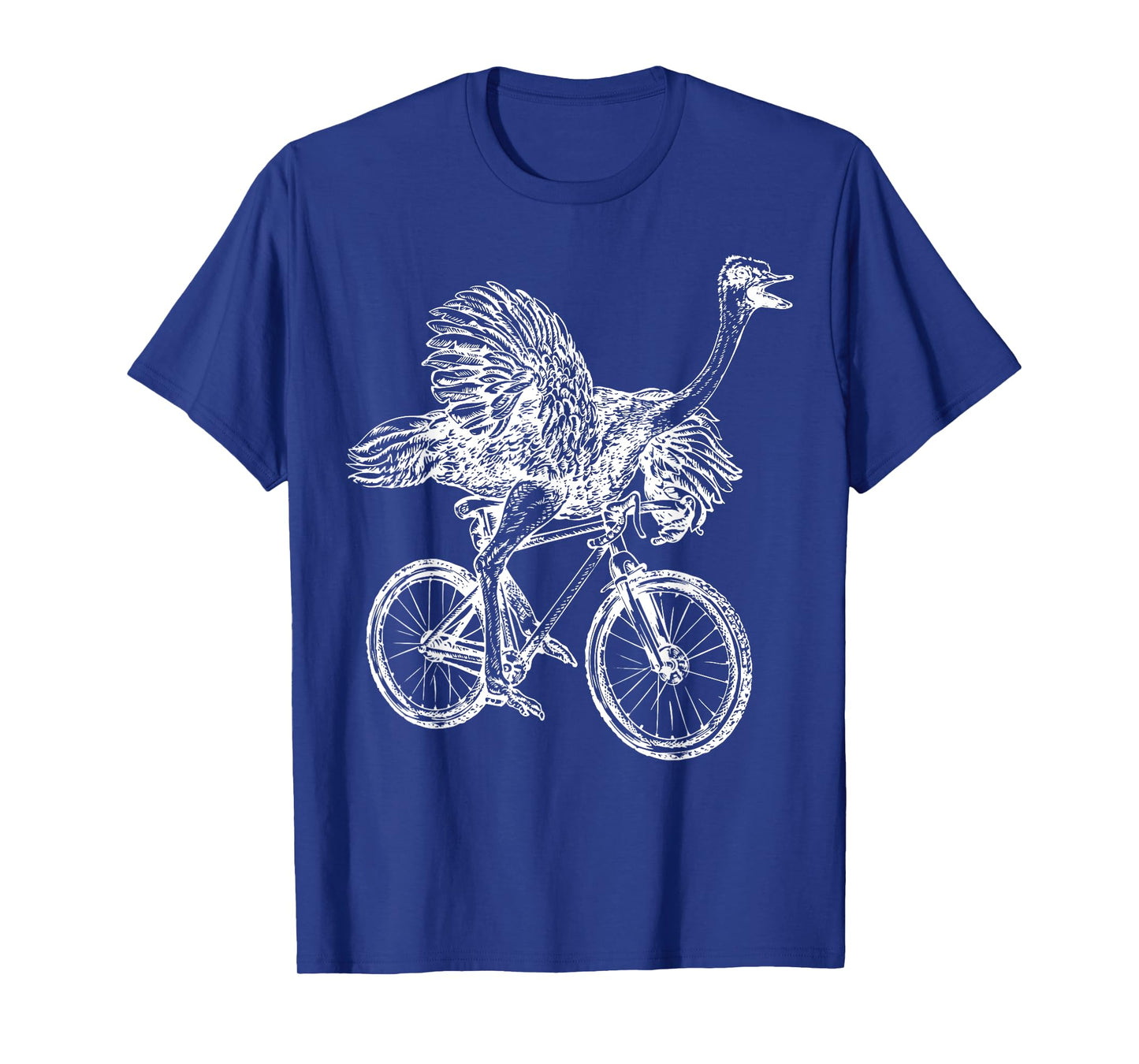 Funny Vintage Ostrich Riding Bicycle Cycling Animal Lover T-Shirt