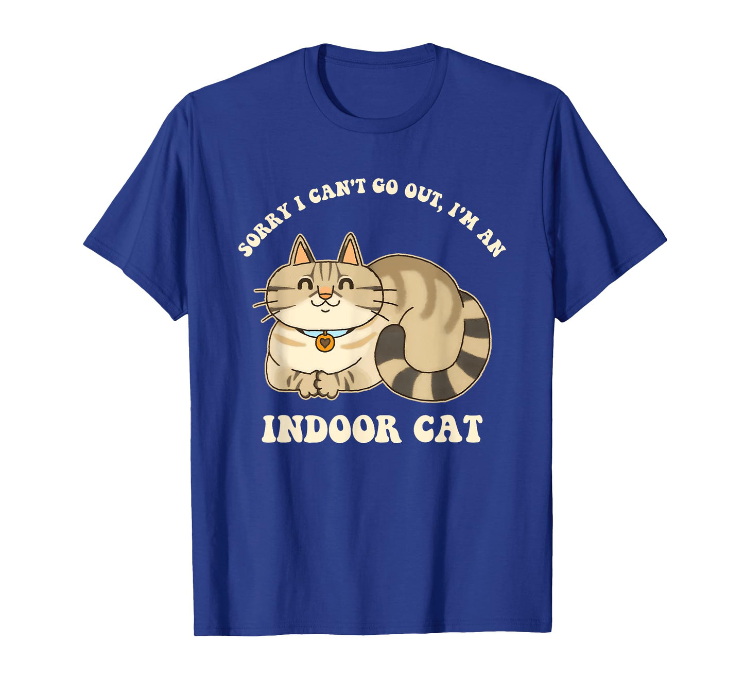 Sorry I Can't Go Out, I'm An Indoor Cat Funny Design T-Shirt for Men Women