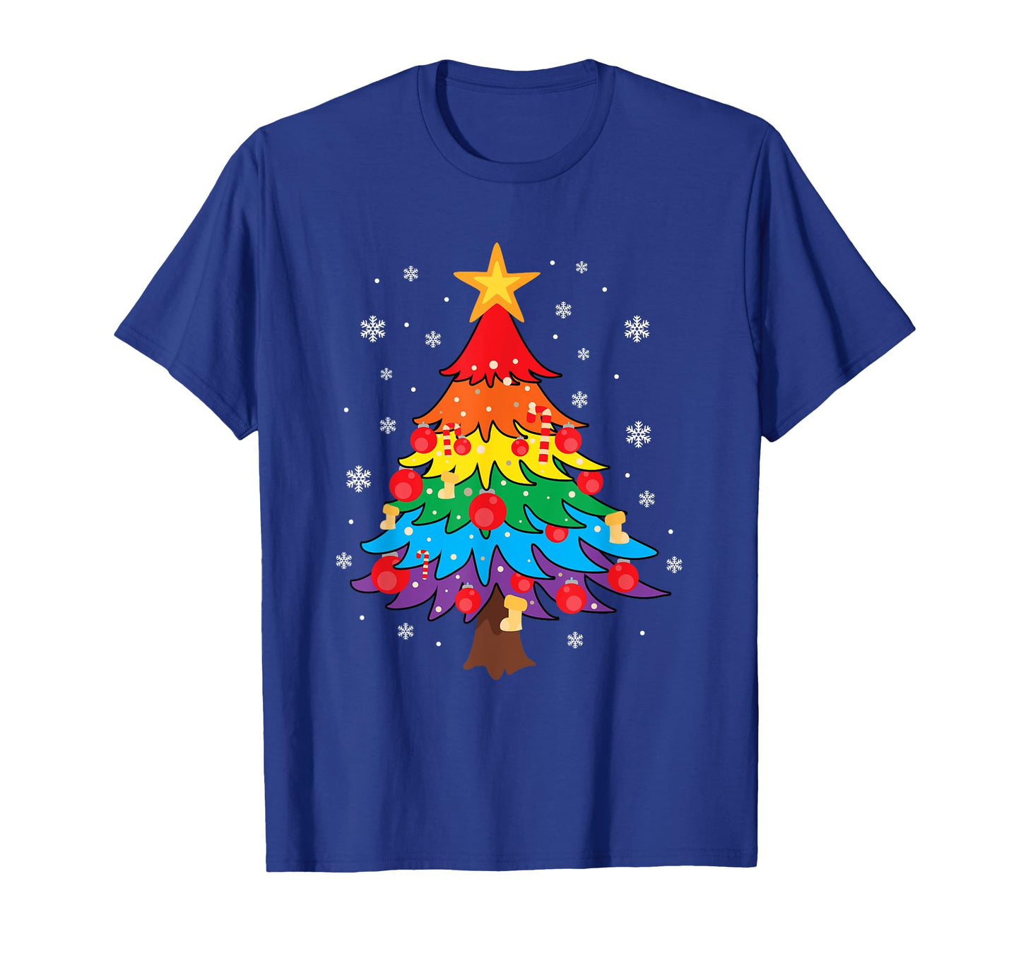 LGBT Pride Christmas Tree Pajama Cool Rainbow Flag Xmas T-Shirt