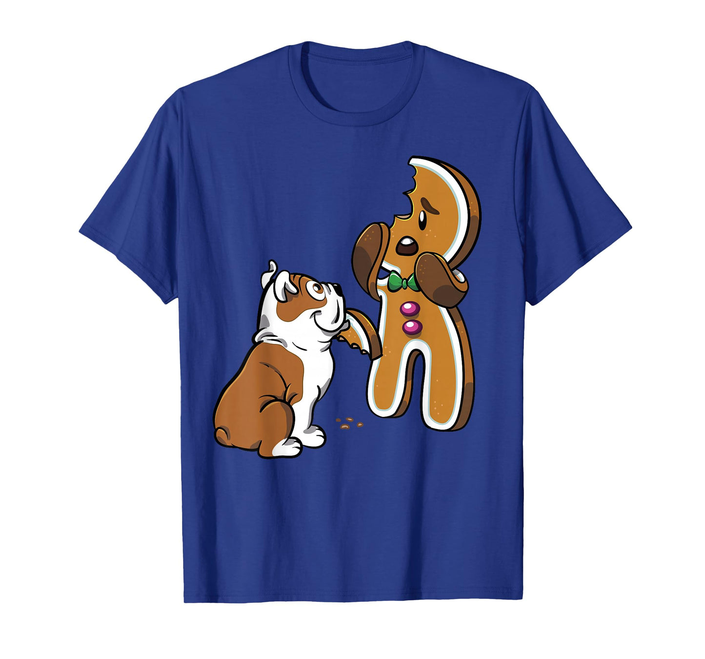 English Bulldog Gingerbread Man Christmas T-Shirt Dog Shirt T-Shirt