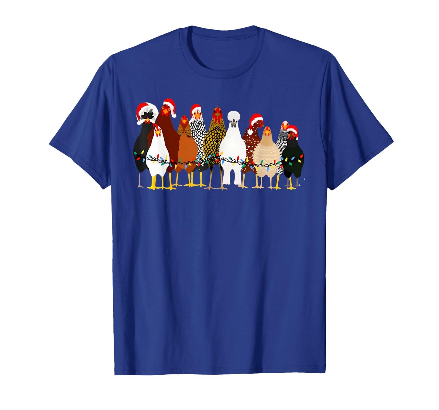Cute Christmas Chickens Santa Farm Chickens Animals Pajamas T-Shirt
