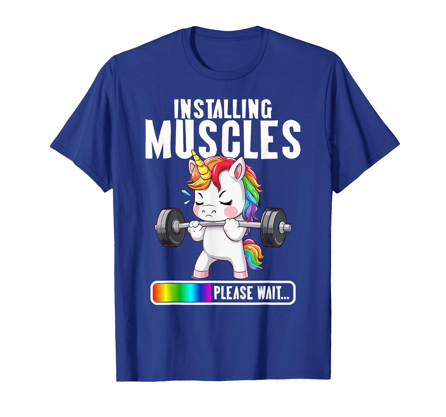 Women installing muscles unicorn Gym Workout Girl Fitness T-Shirt
