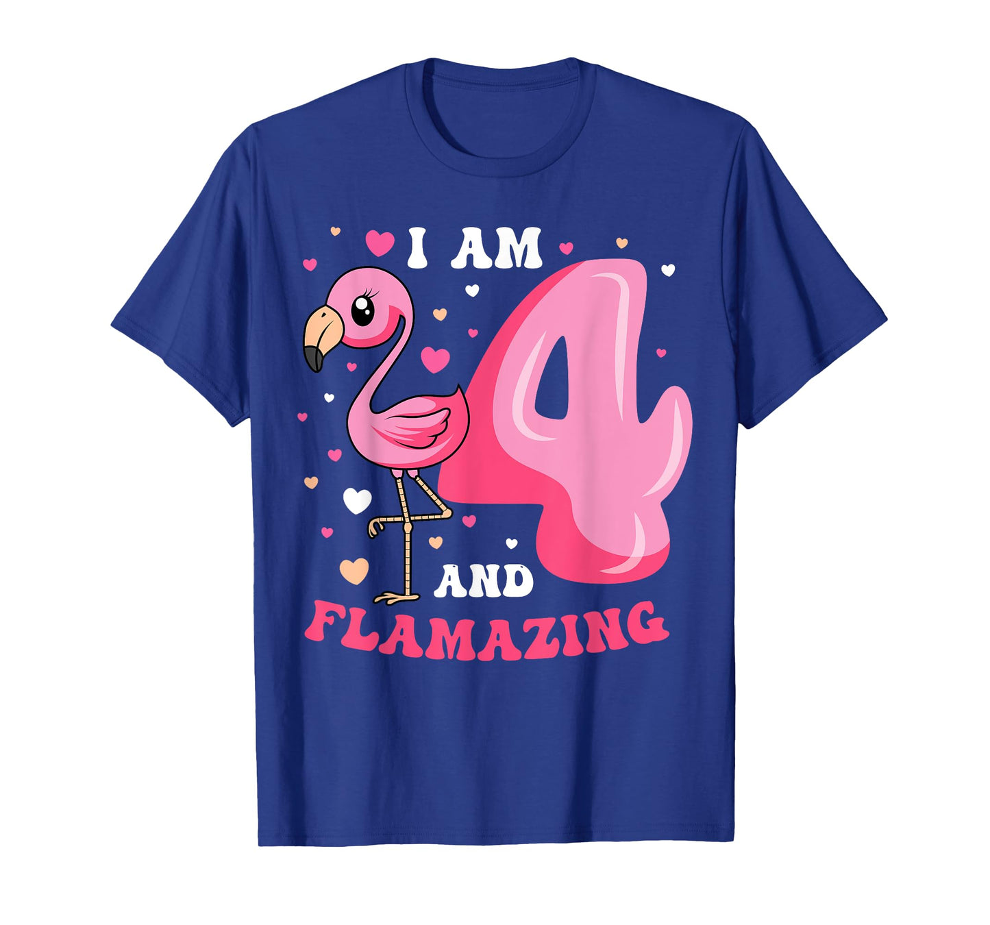 I Am 4 And Flamazing Flamingo Birthday 4th Bday Party T-Shirt