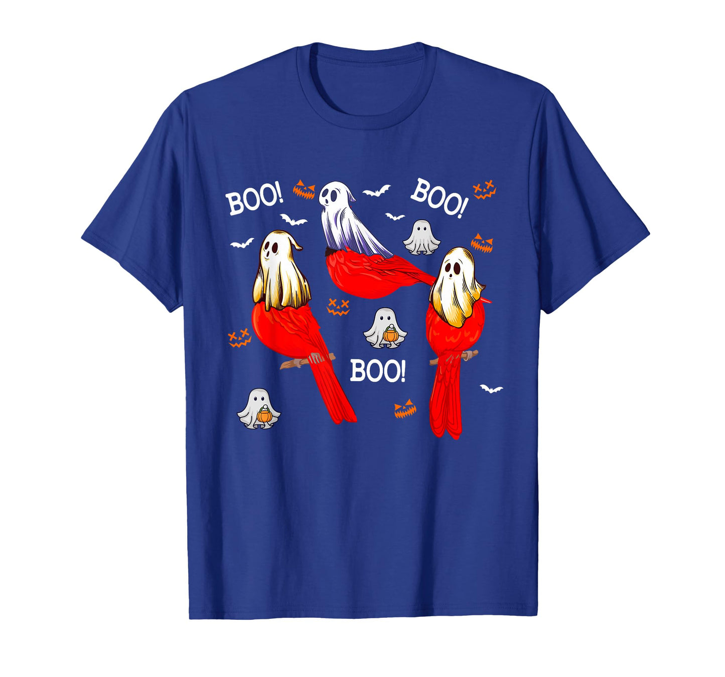 Three Halloween Cardinal Birds As Boo Ghost Costume Kids T-Shirt