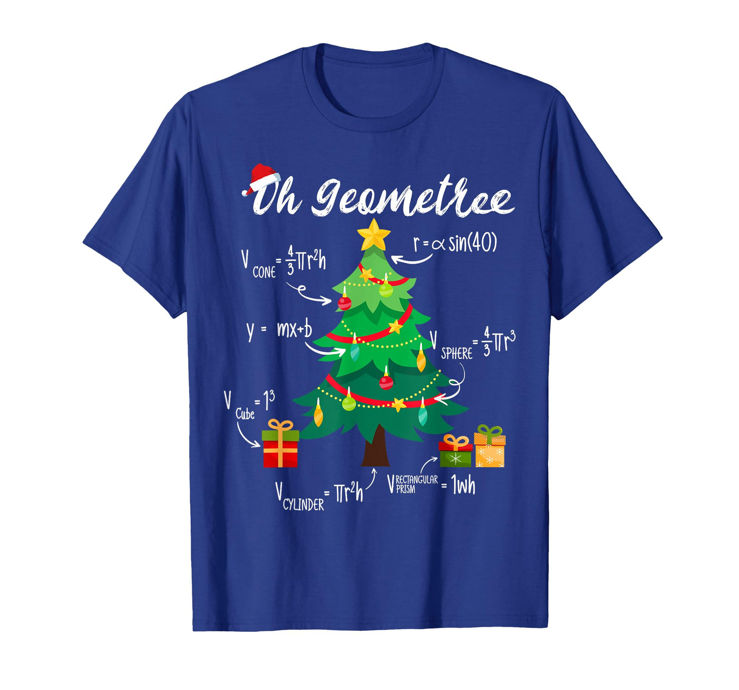 Oh Geometree Funny Christmas Tree Geometry Math Teacher Xmas T-Shirt