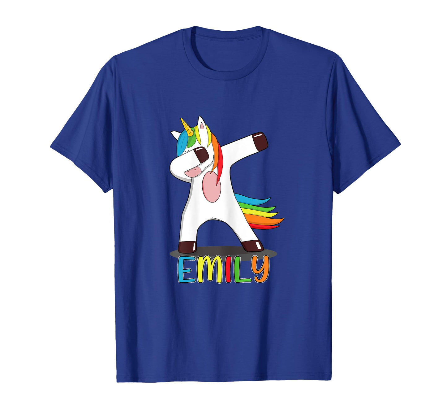Emily Name - First Name Emily - Colourful Dabbing Unicorn T-Shirt