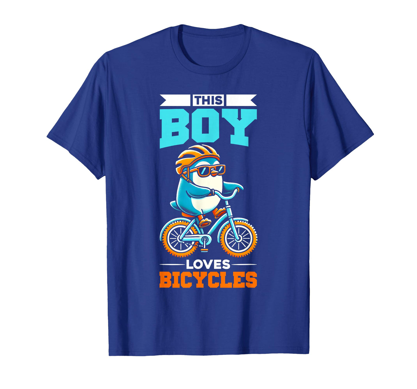 Kids Cycling Riding Bicycle Penguin Boys T-Shirt