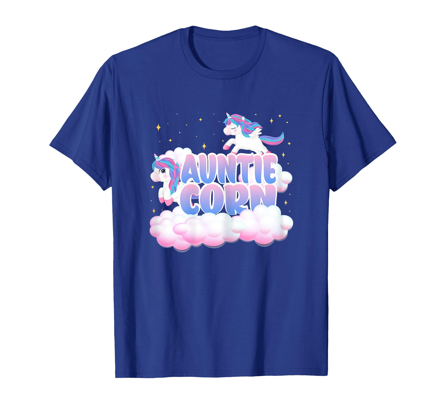 Auntie Corn Unicorn Clouds Unicorns Themed Birthday T-Shirt