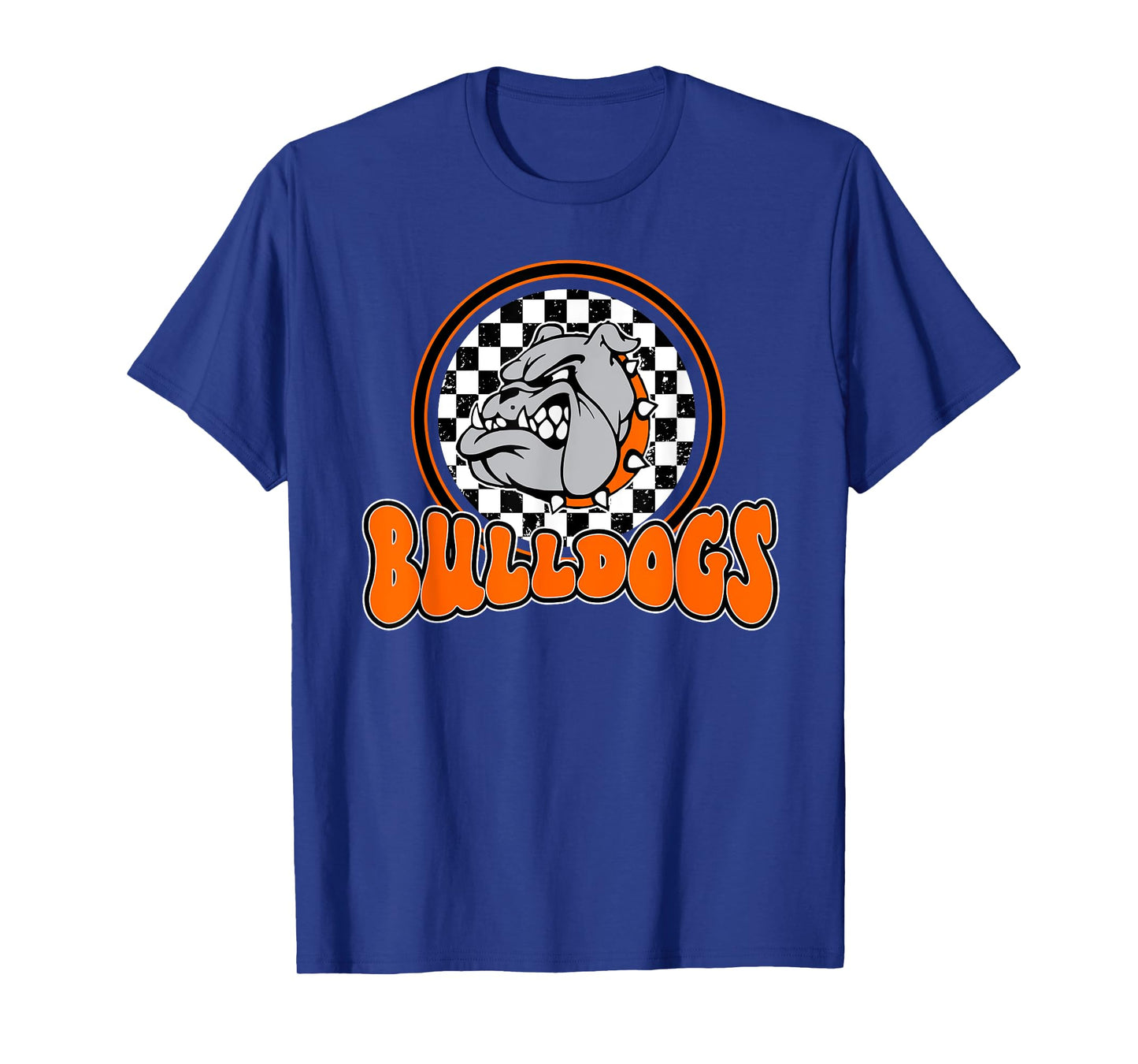 Bulldogs School Spirit Orange Black Retro T-Shirt