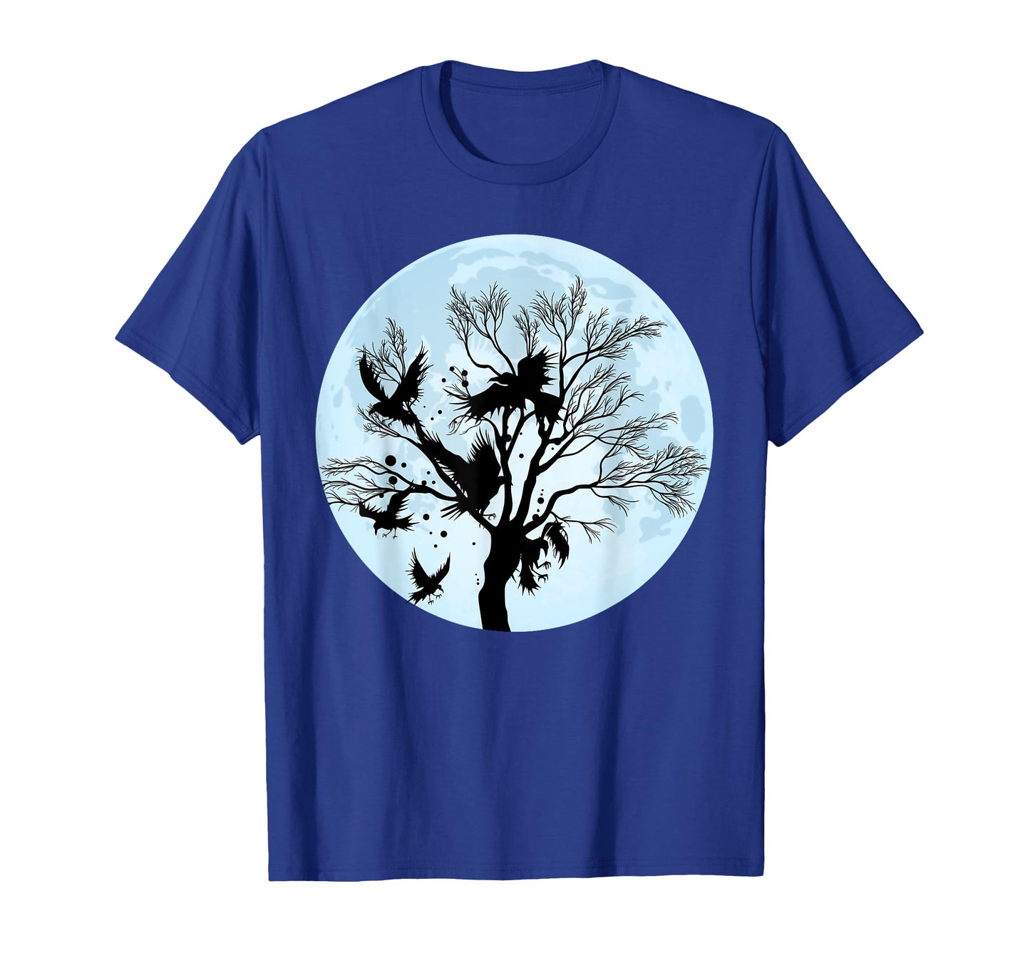 Moonlight Night Black Crow Forest Animal Bird Raven T-Shirt