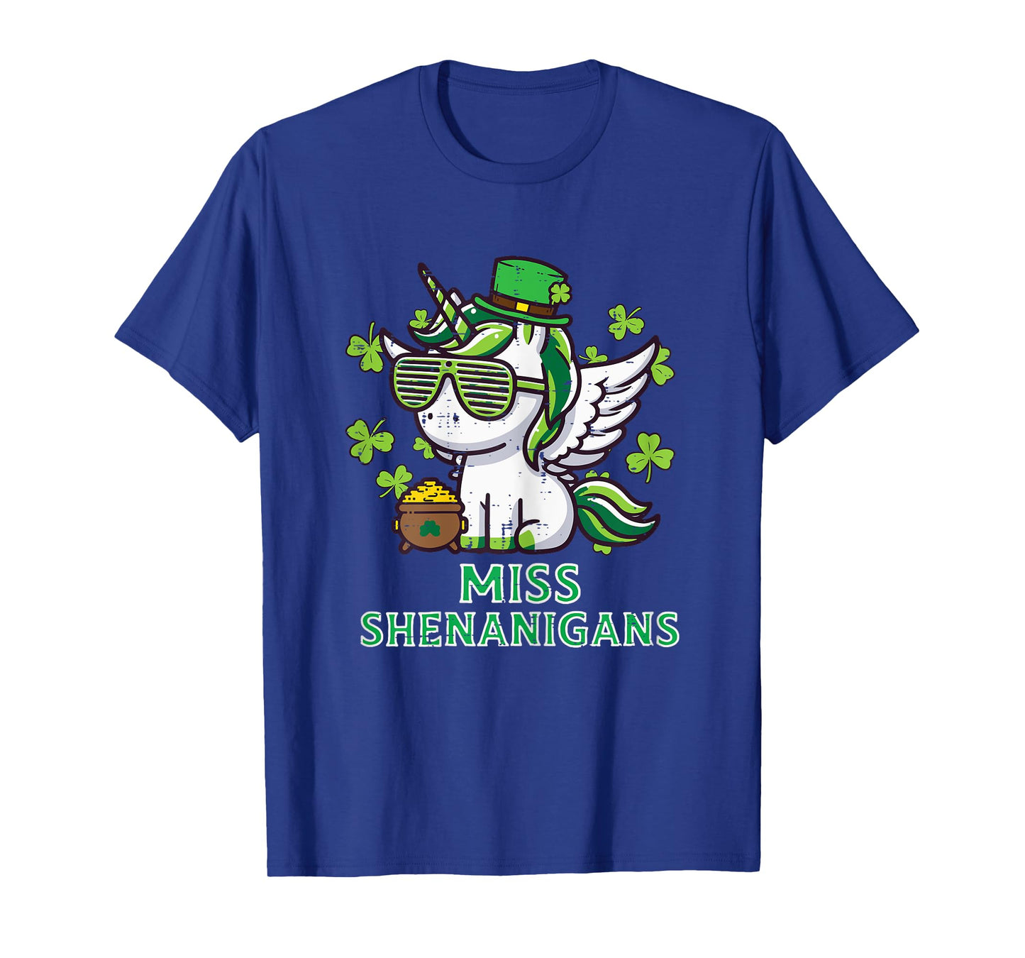 St Patricks Unicorn Miss Shenanigans Saint Pattys Girls Kids T-Shirt